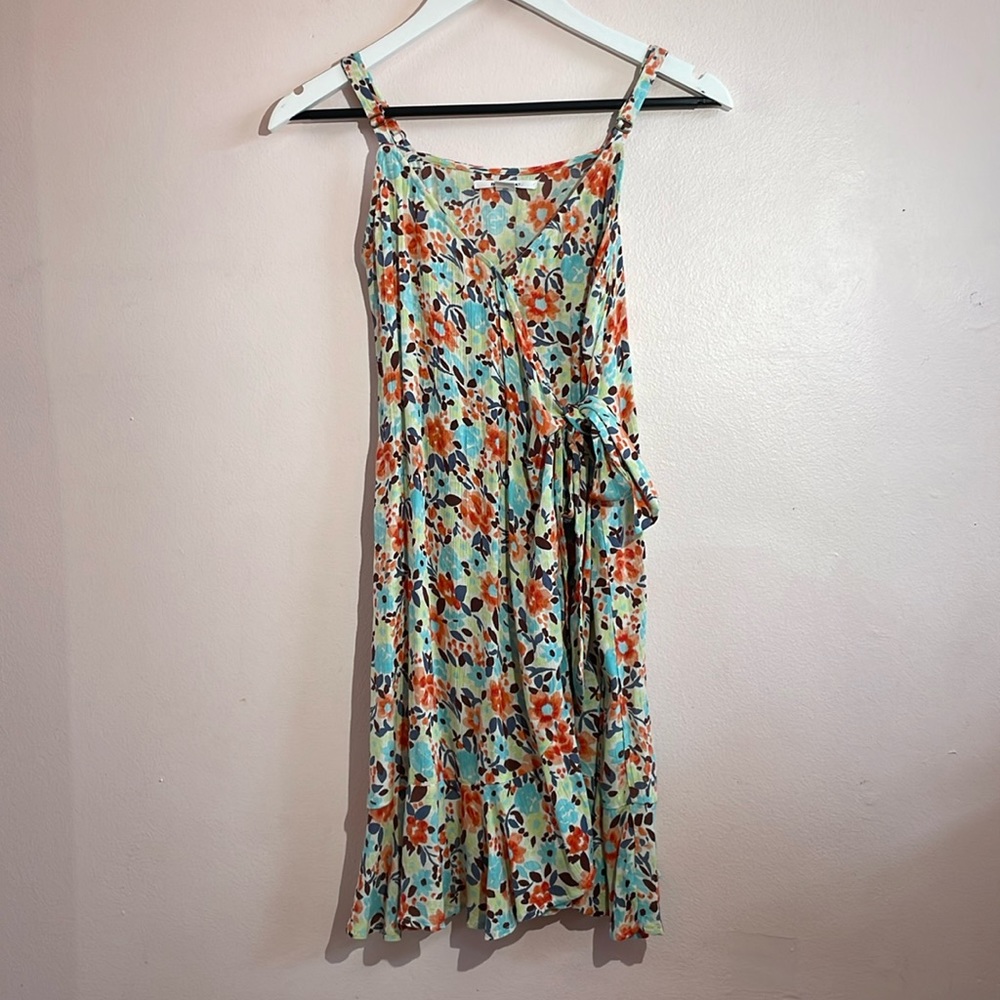 Floral print beach cover up.